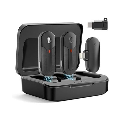 2-Pack Wireless Clip Microphone For Phone