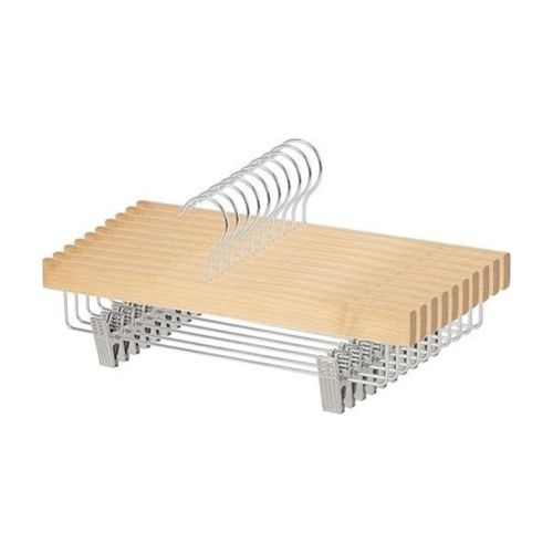 10-Pack Amazon Basics Wooden Pants Hangers with Clips