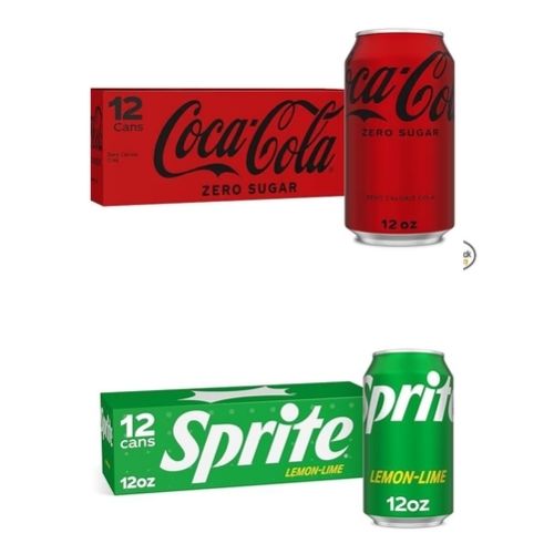 12 Pack Sprite or Coke Zero, 12 Oz Cans