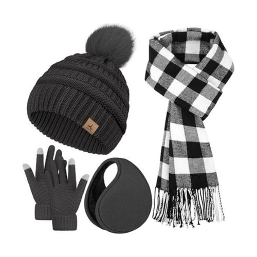 Winter Hat Scarf Gloves and Ear Warmer Set