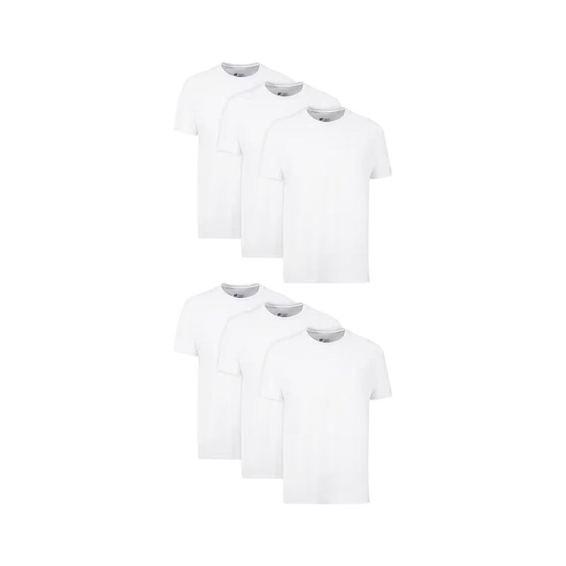6 Hanes Men’s Cotton Moisture-Wicking Crew Tee Undershirts