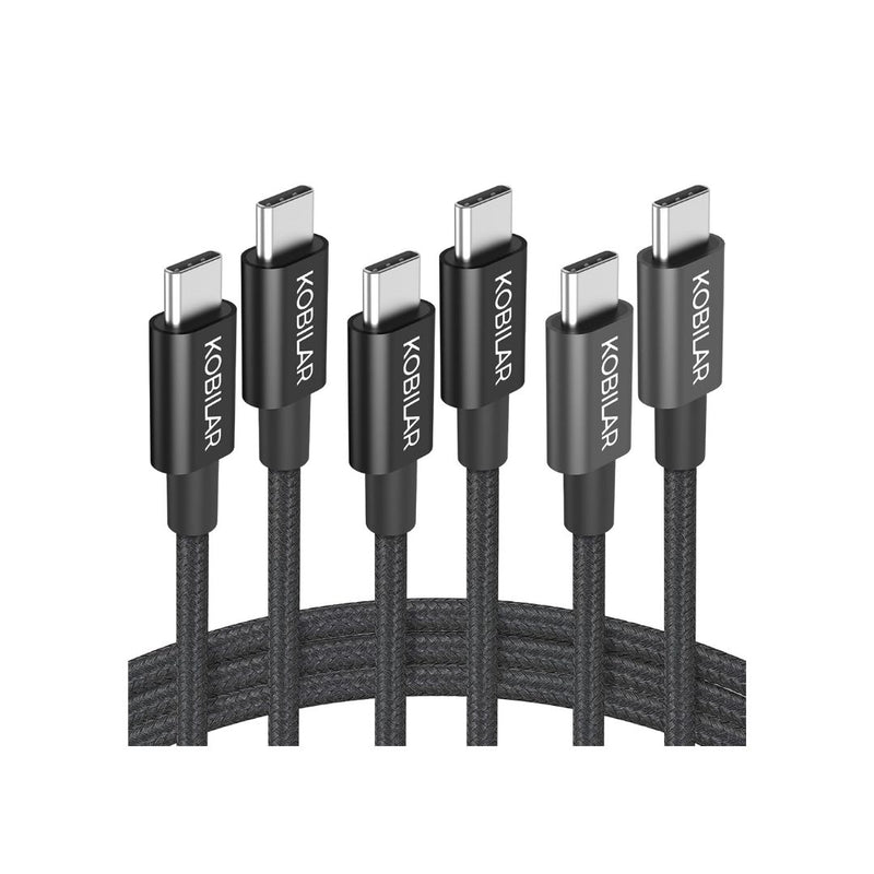 3-Pack USB-C to USB-C 60W Charging Cables