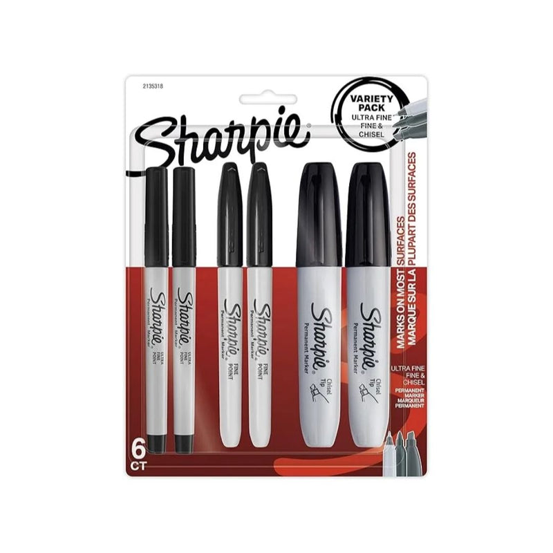 6-Count SHARPIE Permanent Markers Variety Pack