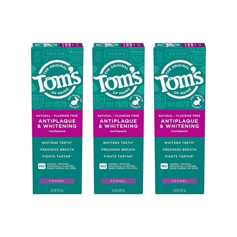 3-Pack Tom’s of Maine Antiplaque and Whitening Toothpaste
