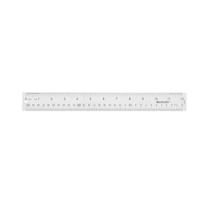 Westcott 12 Inch Acrylic Clear Ruler