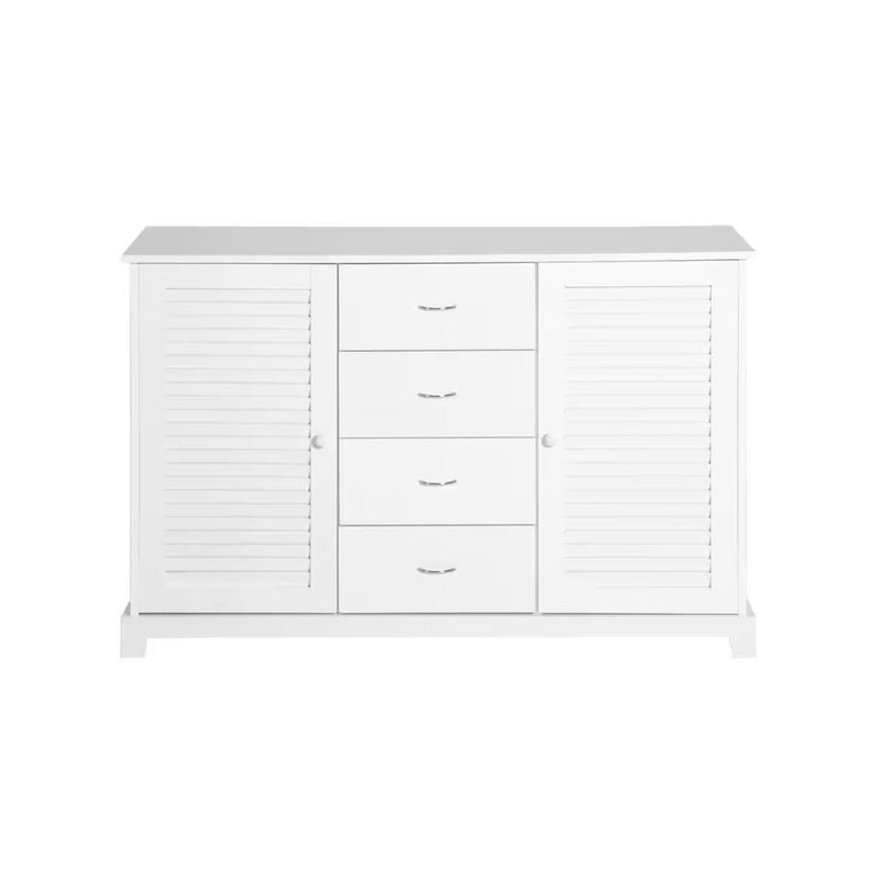 Modern Storage Cabinet Buffet Sideboard with Drawers and Louvered Doors