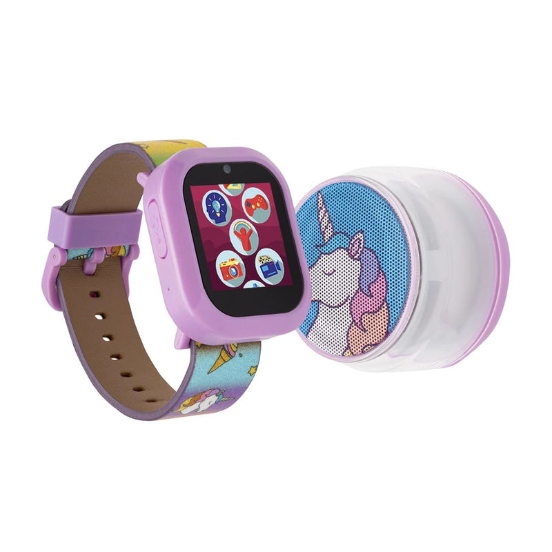 iTech Jr Girls Unicorn Smartwatch and Glow In The Dark Bluetooth Speaker