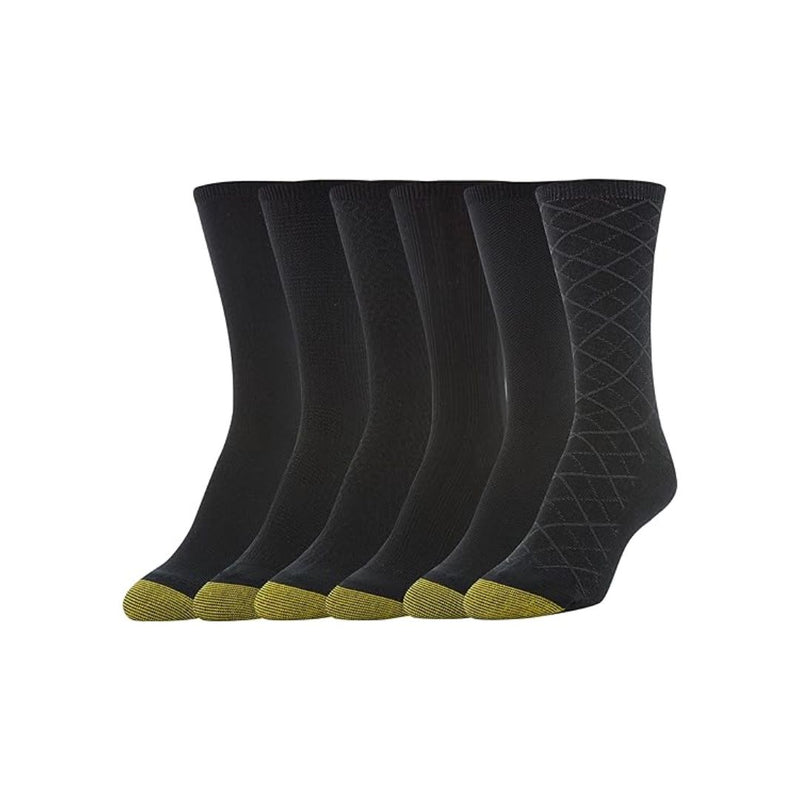 6 Pairs of GOLDTOE Women’s Casual Texture Crew Socks