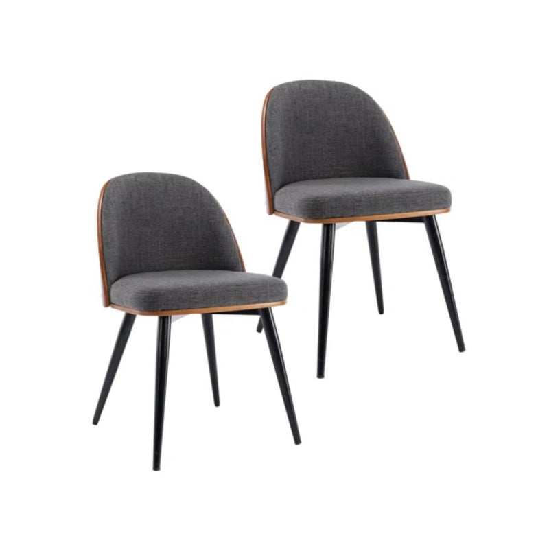 Set of 2 Ayvianna Fabric Mid-Century Dining Chair