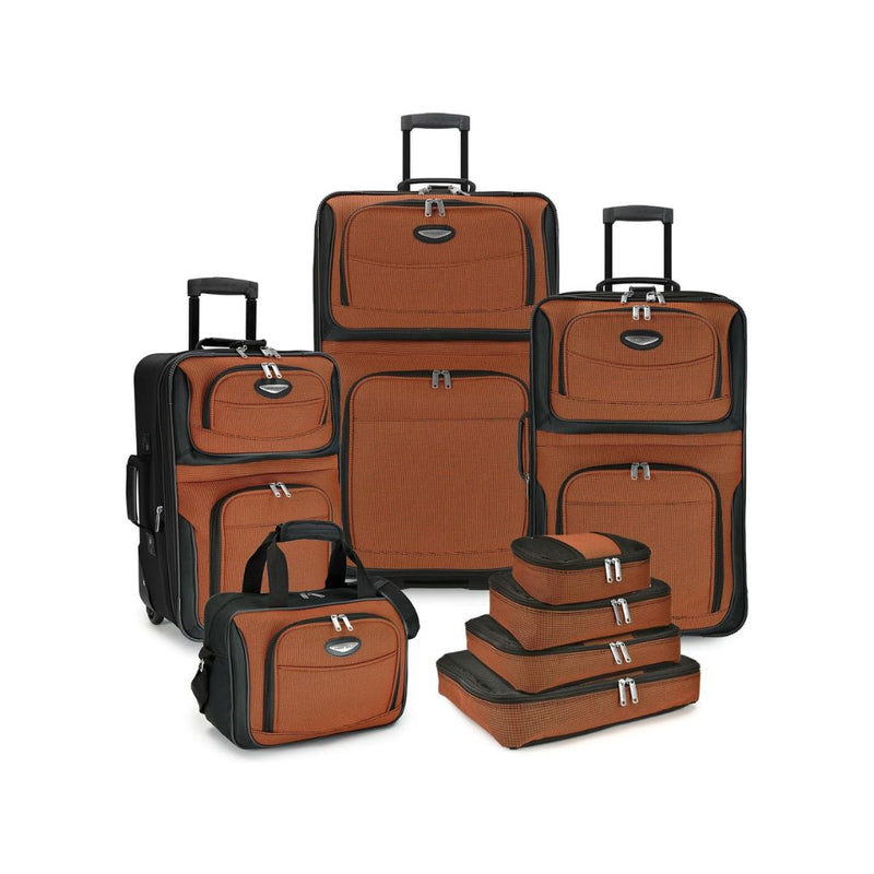 8-Pcs Travel Select Amsterdam Expandable Rolling Upright Luggage Set
