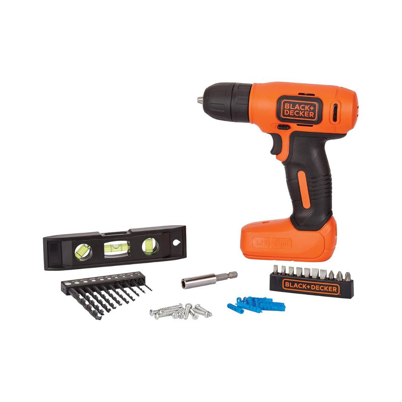 BLACK+DECKER 8V MAX Cordless Drill + 43 pc. Home Decor Project Kit