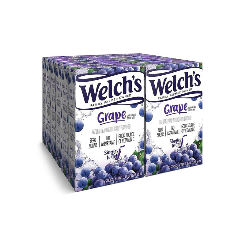 12 Boxes of 6 Welch’s Singles To Go Water Drink Mix, Grape