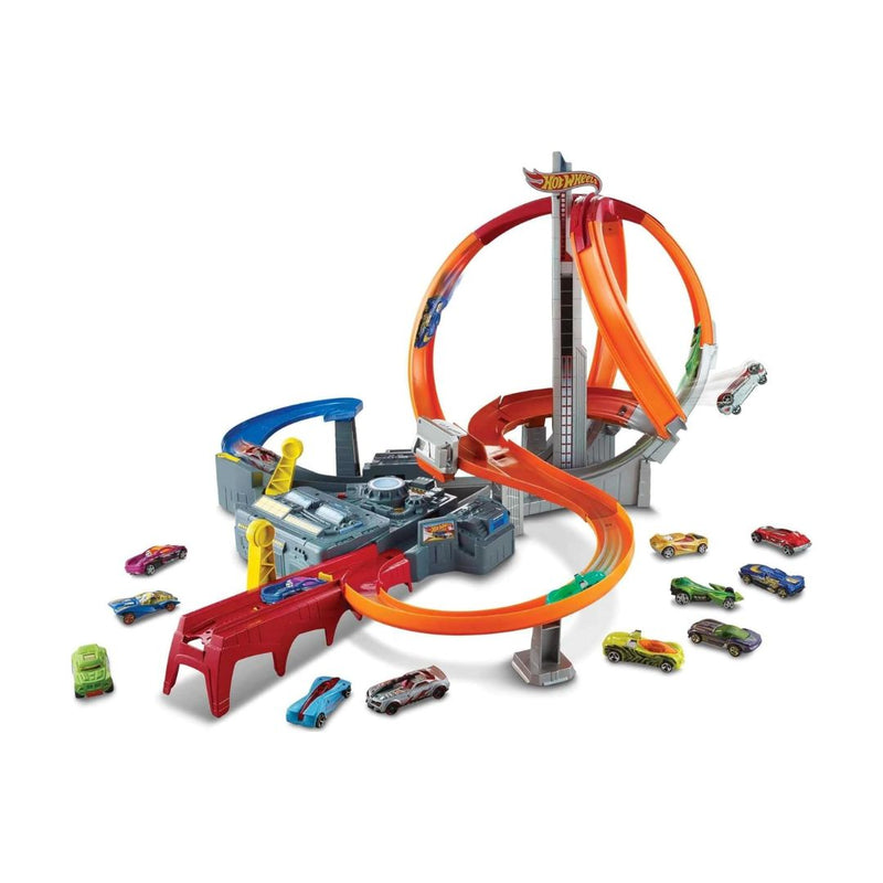 Hot Wheels Toy Car Track Set Spin Storm