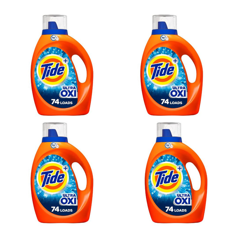 4 Bottles of Tide Ultra Oxi Liquid Laundry Detergent