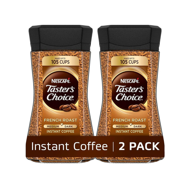 2 Jars of NESCAFÉ Taster's Choice Instant Coffee, Dark Roast, French Roast
