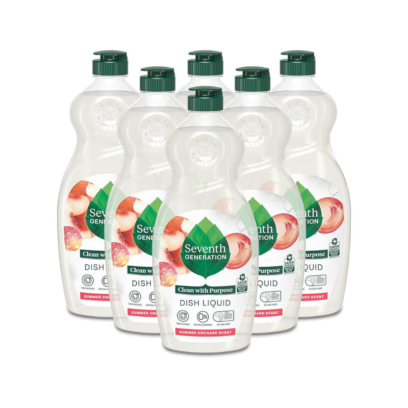 6 Bottles of Seventh Generation Dish Soap Liquid Summer Orchard Scent
