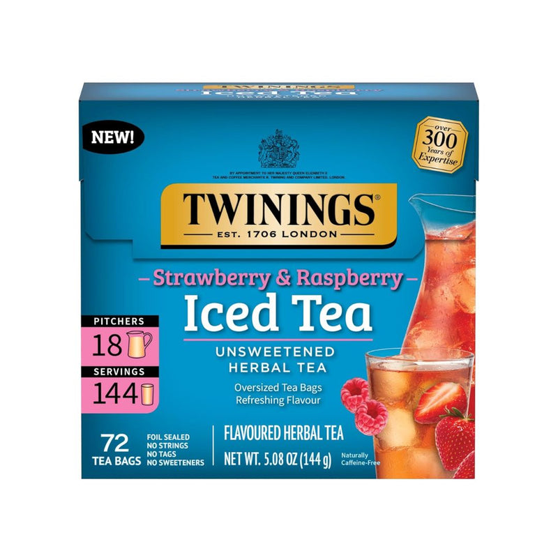 72 Pack Of Twinings Strawberry Raspberry Herbal Iced Tea