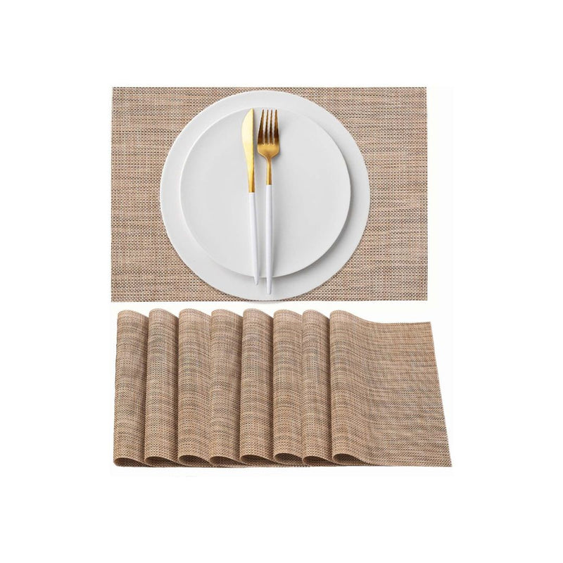 Set of 8 Woven Vinyl Plastic Table Mats