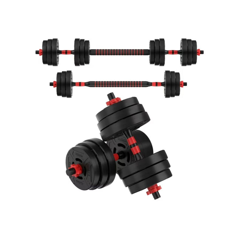 60LB 2-in-1 Portable Changeable Dumbbell and Barbell Set with Adjustable Weights