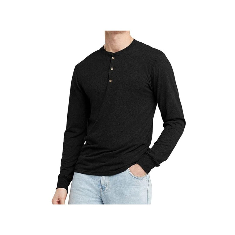 Hanes Originals Men's Tri-Blend Long Sleeve Henley T-Shirt