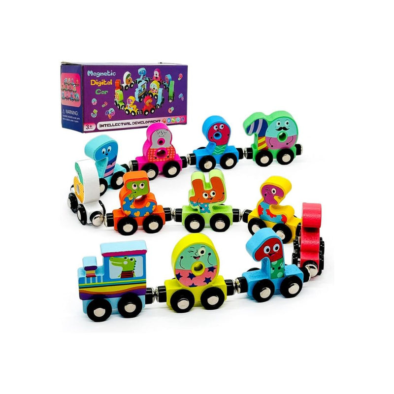 Cartoon Magnetic Wooden Train Toy