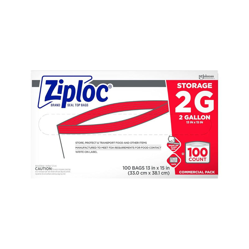 100-Count Ziploc Food Storage 2 Gallon Bags
