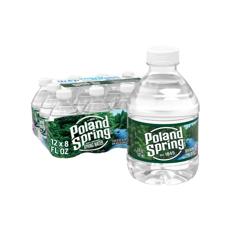 12 Bottles of 8 Fl Oz Poland Spring Maine Spring Water