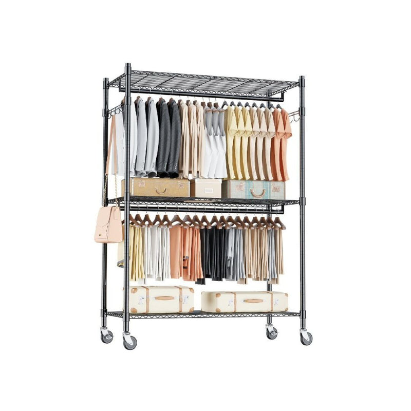 3-Tier Heavy Duty Garment Rack with Wheels