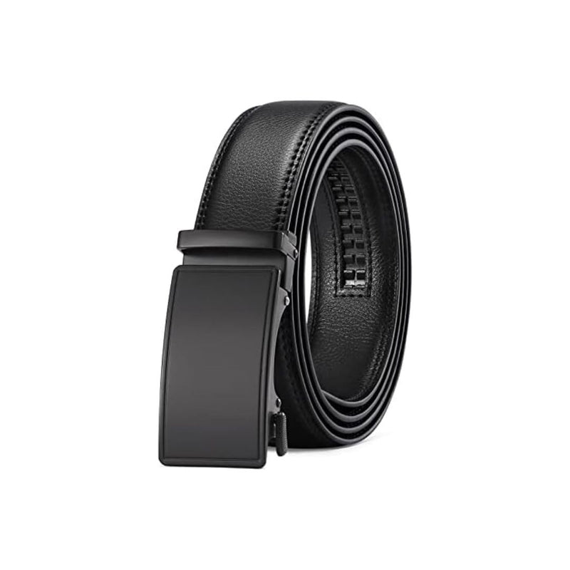 Men's Leather Belt Automatic Ratchet Buckle