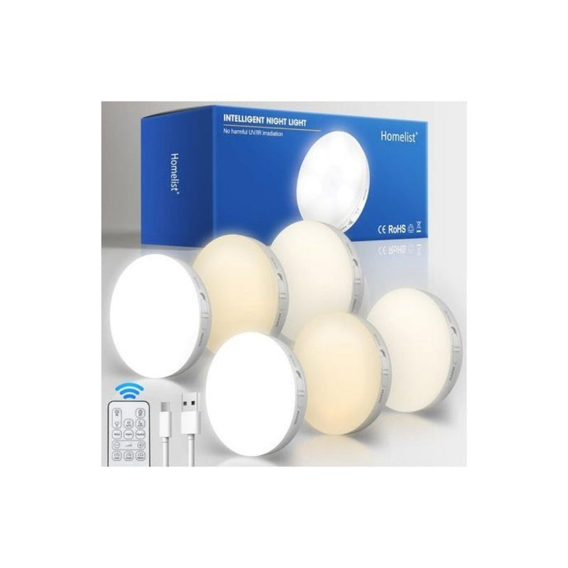 6 Motion Sensor Stick on Lights With Remote