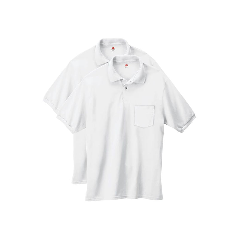 Pack of 2 Hanes Men's Short-Sleeve Jersey Pocket Polo