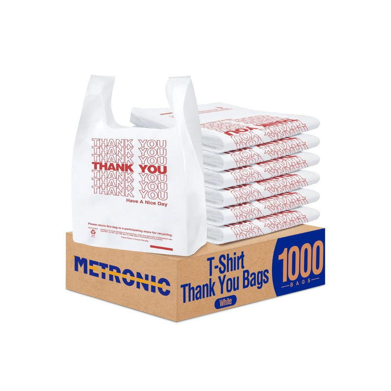 1,000 Pack Thank You Plastic Carry Bags