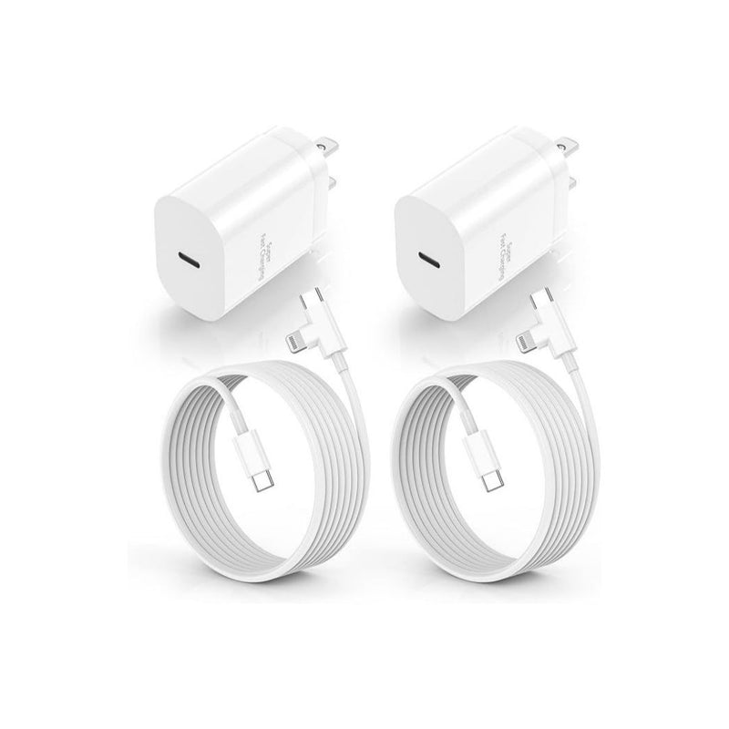 2 Pack Of 30W Fast Charger Blocks With Cables