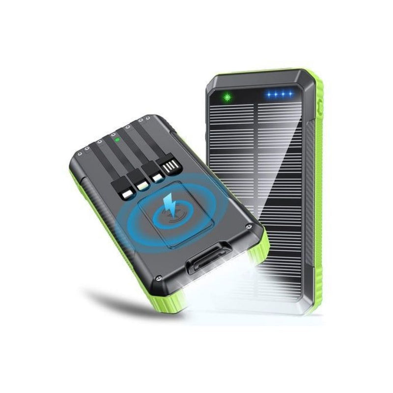 33800mAh Solar Power Bank With 4 Built in Cables