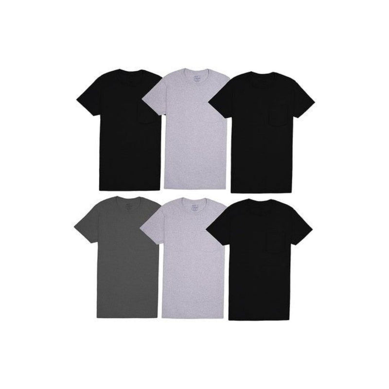 6 Fruit of the Loom Men's Pocket T-Shirts