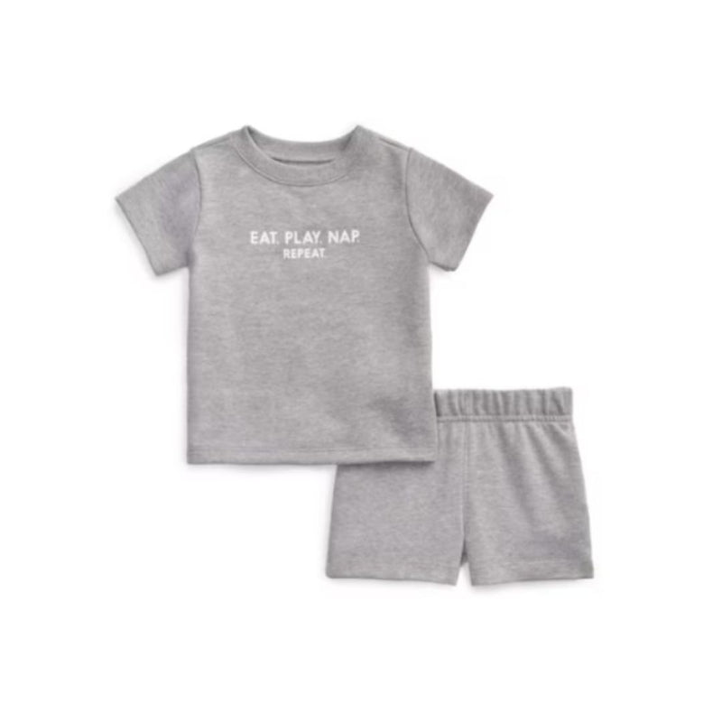 Garanimals Baby Short Sleeve French Terry T-Shirt & Shorts Outfit Sets