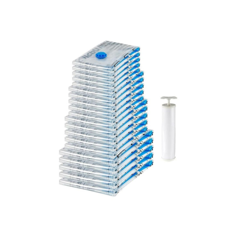 20-Pack Vacuum Compression Storage Bags with Hand Pump