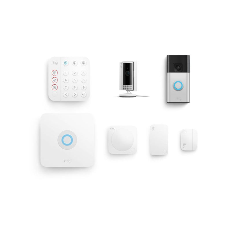 Ring Alarm 5-Piece Kit with Ring Battery Doorbell and Ring Indoor Cam 2nd Gen