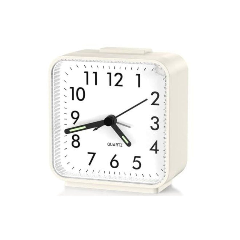 Analog Travel Alarm Clock with Night Light and Snooze