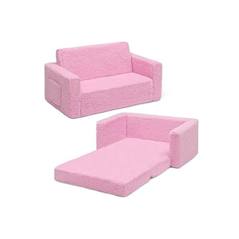 Delta Children Flip-Out Sherpa 2-in-1 Convertible Sofa to Lounger