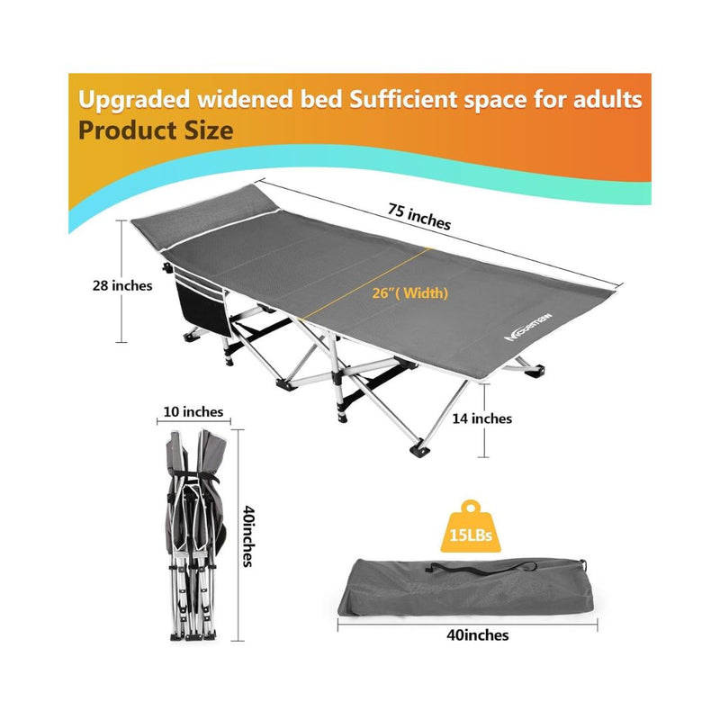 Folding Outdoor Camping Travel Cot with Pad