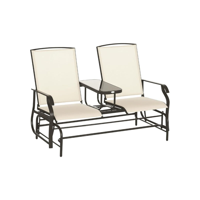 Outsunny Outdoor Glider Bench with Center Table