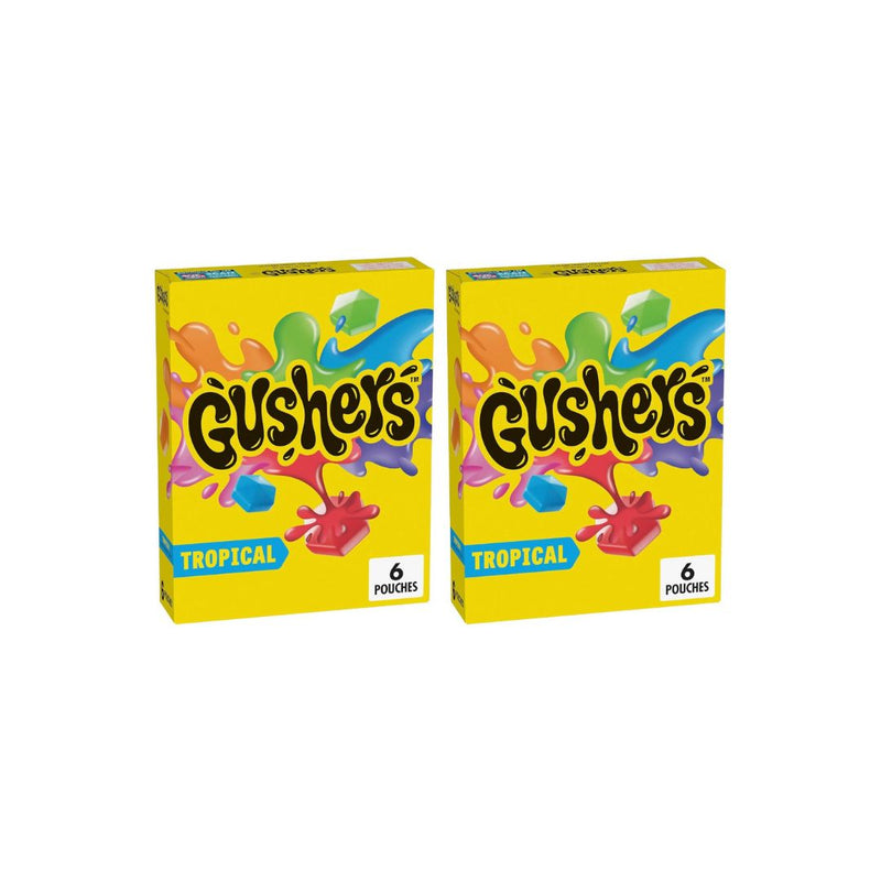 2 Boxes of Gushers Tropical Flavors Fruit Flavored Snacks