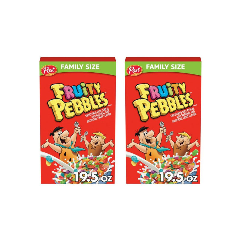 2 Boxes of Post Fruity Pebbles Cereal