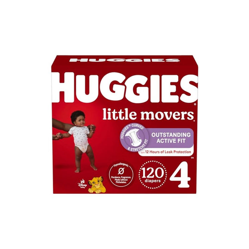 120 Count HUGGIES Little Movers Baby Diapers Size 4