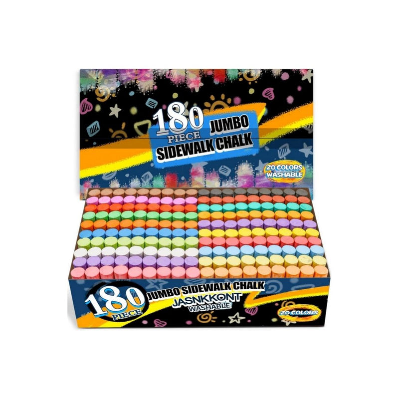 180-Pack Kids Washable Sidewalk Chalk