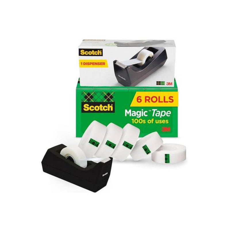 Scotch Tape Desktop Dispenser with 6 Rolls