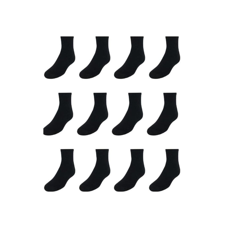 12 Pairs of Hanes Double Tough Ankle or No Show Socks