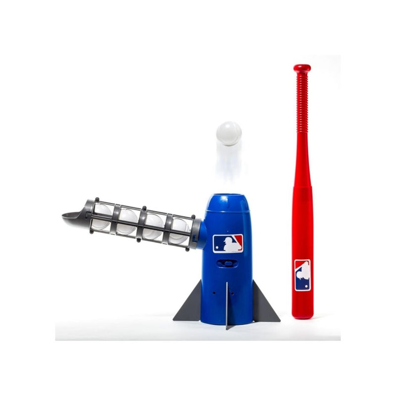 Franklin Sports MLB Kids Pitching Machine with 5 Plastic Baseballs & Baseball Bat