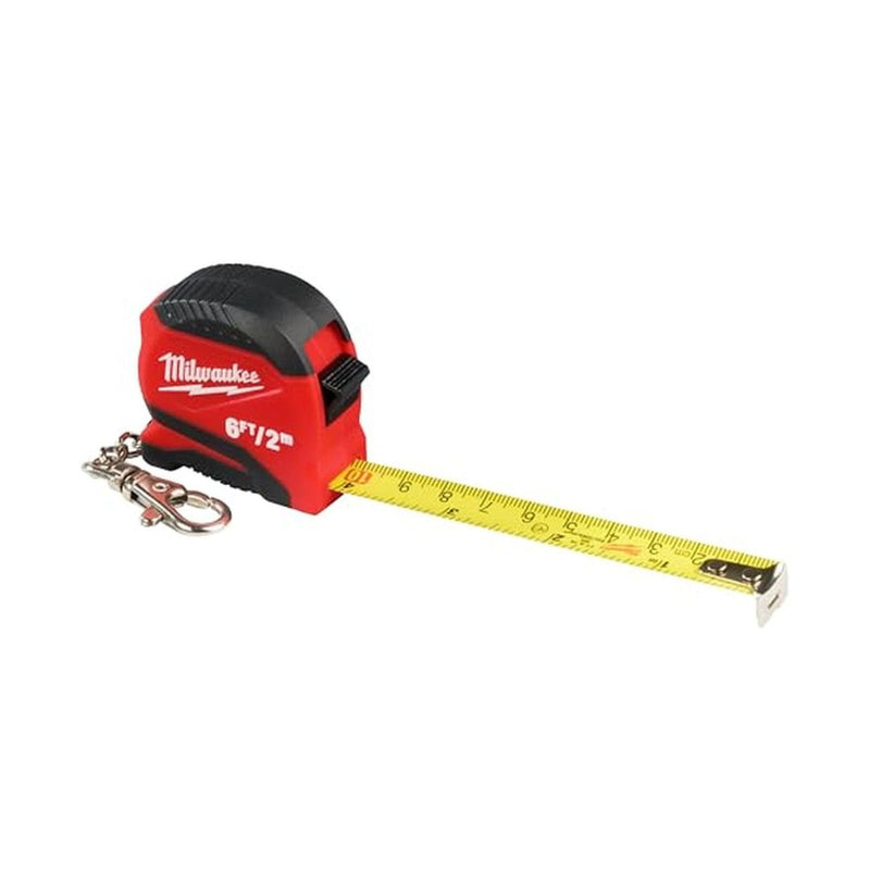 Milwaukee 6FT Keychain Tape Measure, Metric/Imperial